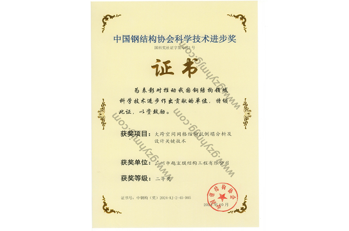 Premio de Progreso Científico y Tecnológico de la Asociación China de Estructuras de Acero